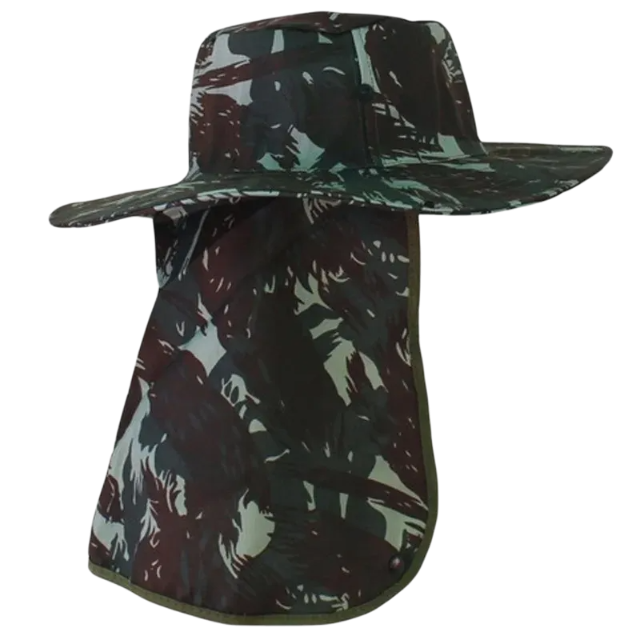 Chapéu Australiano Pescador Com Capuz Proteção Solar
