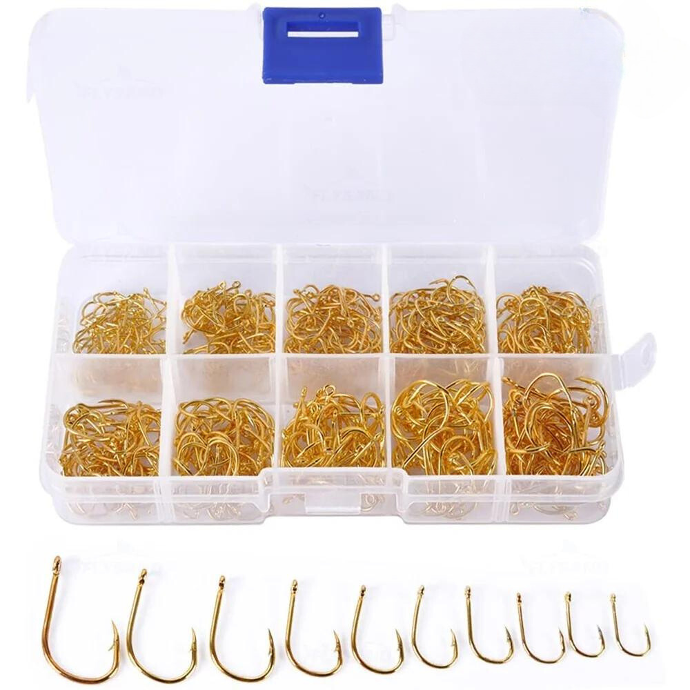 Kit de Anzol 100 ou 500 Unidades de Aço Carbono Flysand