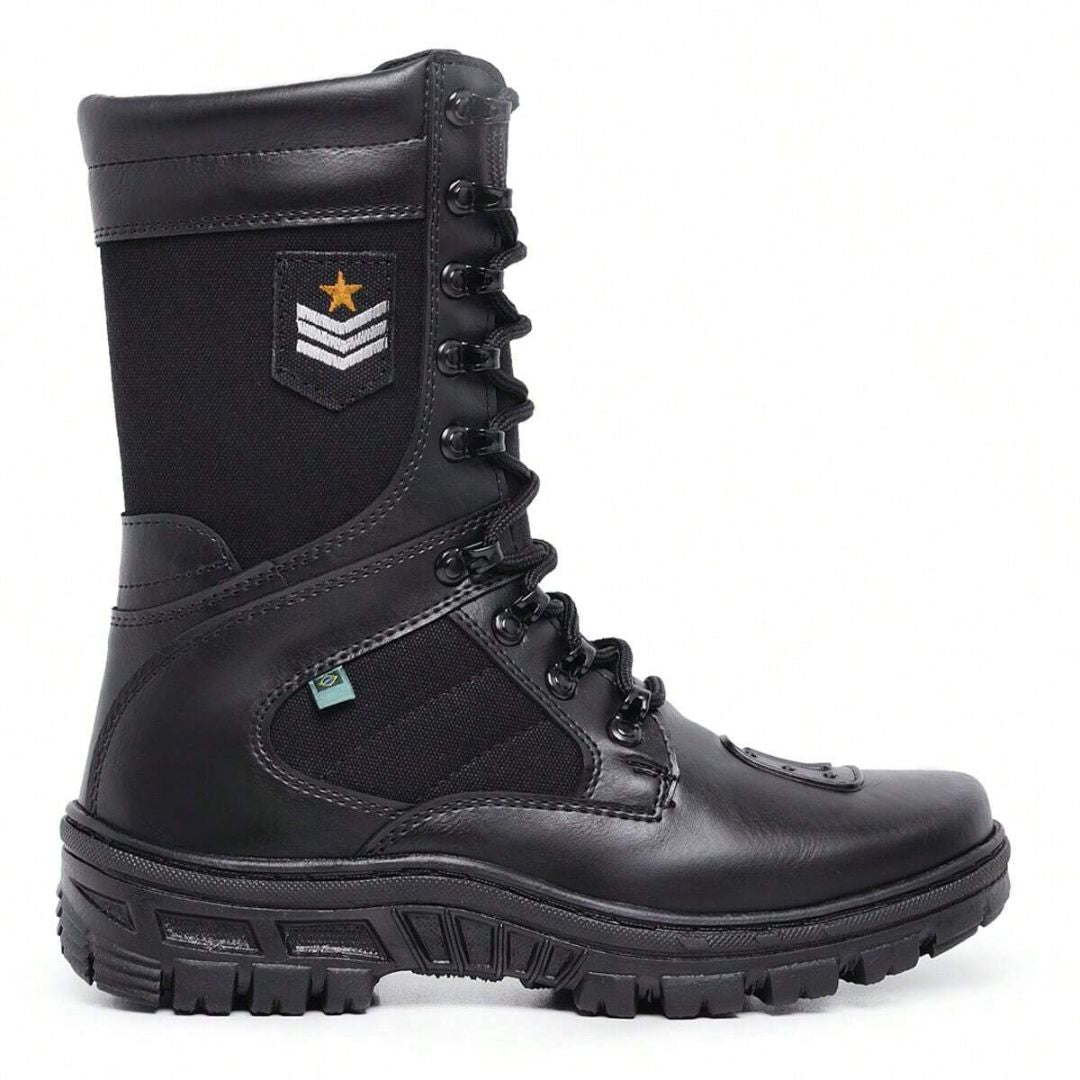 Bota Coturno Motociclista Zíper Com Protetor de Marcha