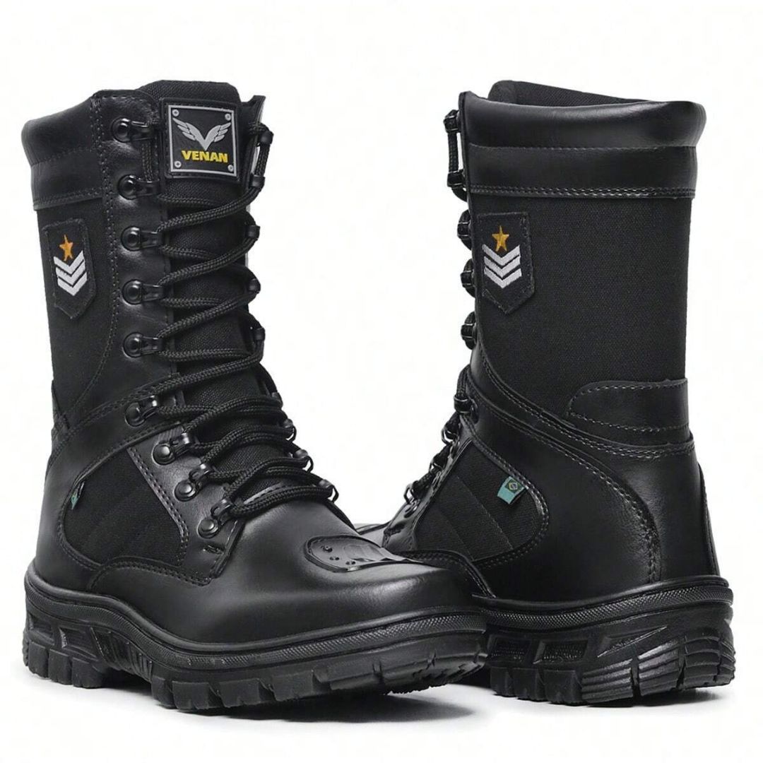 Bota Coturno Motociclista Zíper Com Protetor de Marcha