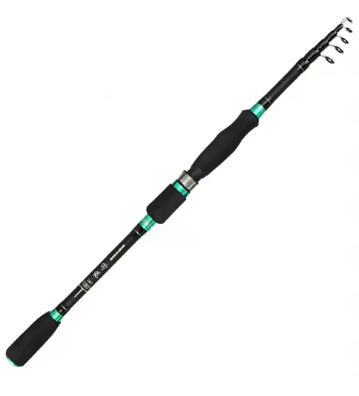 Vara de Pesca Telescópica Fibra de Carbono Para Molinete e Carretilha