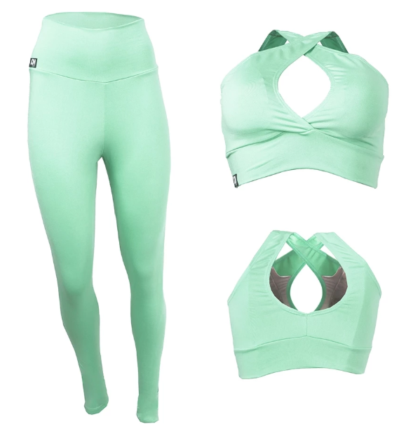 Conjunto Feminino Verde Água Basico Fitness