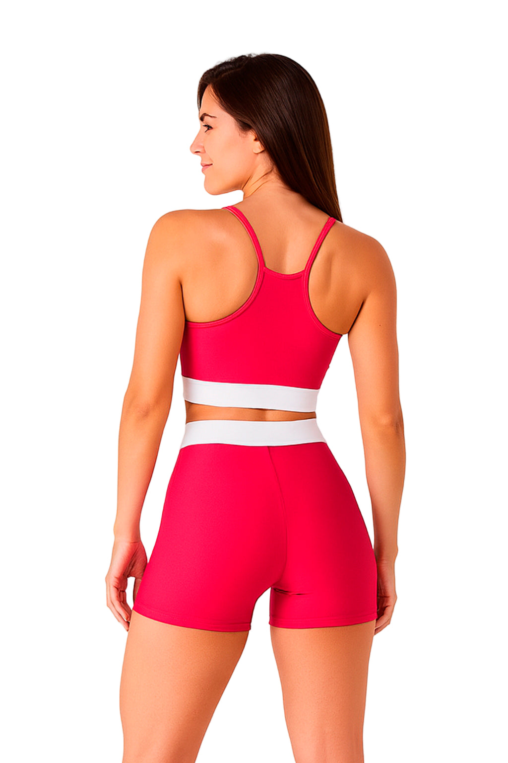 Conjunto Feminino Academia Suplex Top e Short Com Elástico