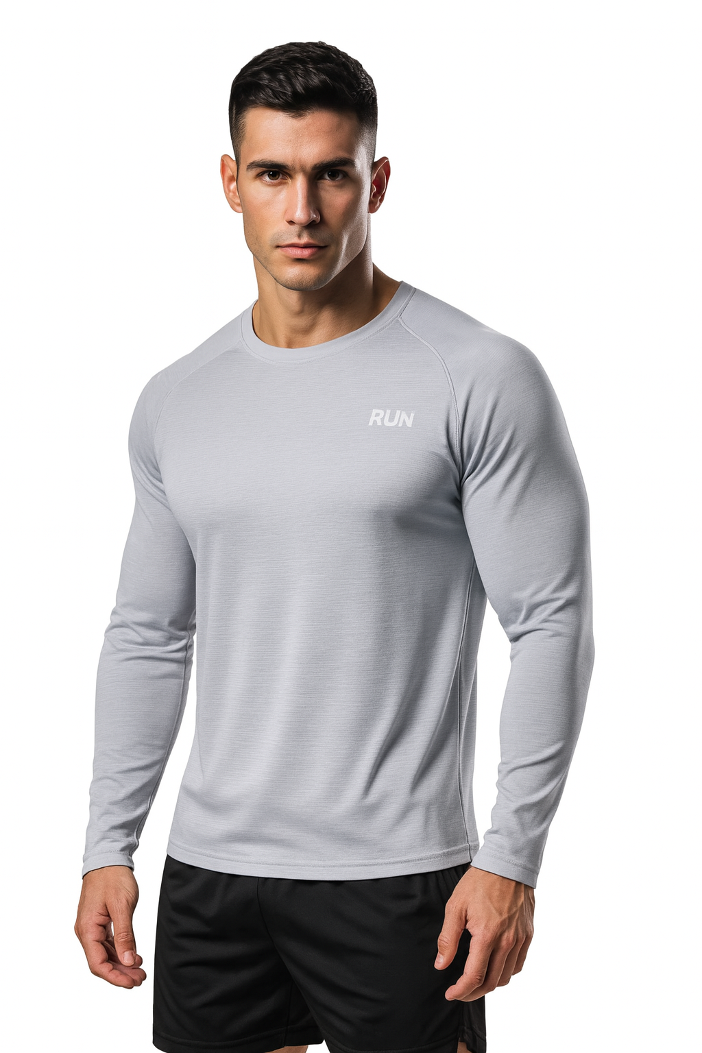 Camiseta Masculina Longa de Seda Gelo