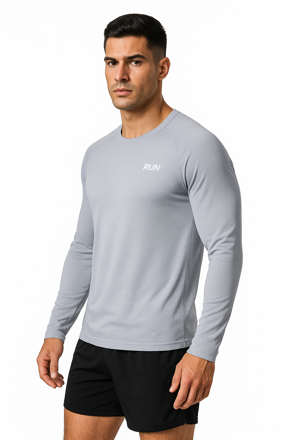 Camiseta Masculina Longa de Seda Gelo