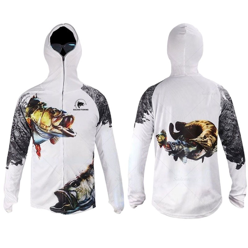 Camisa De Pesca Masculina Com Proteção de Rosto