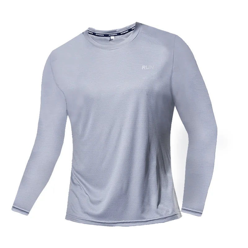Camiseta Masculina Longa de Seda Gelo