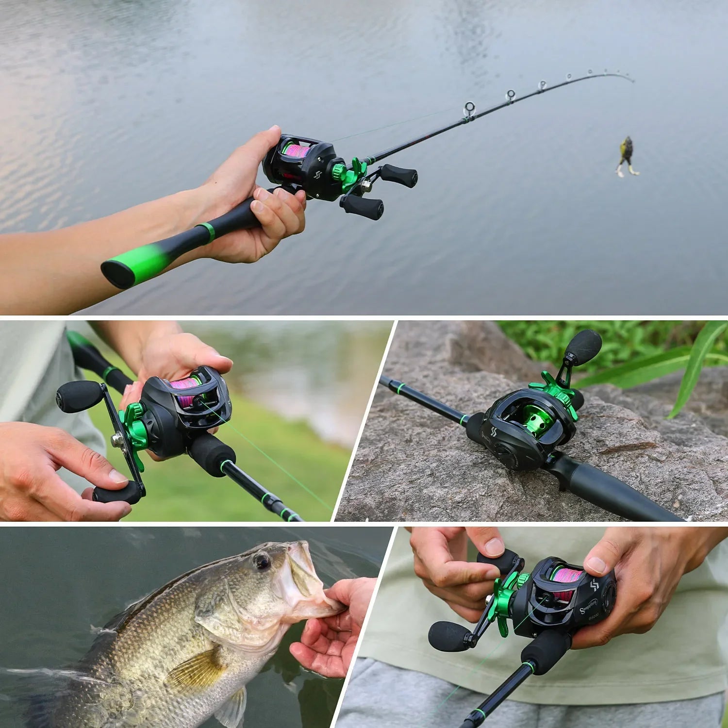 Kit Completo de Pesca – Vara de Fibra de Carbono, Carretilha 10kg e Iscas Artificiais
