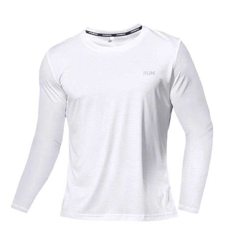Camiseta Masculina Longa de Seda Gelo