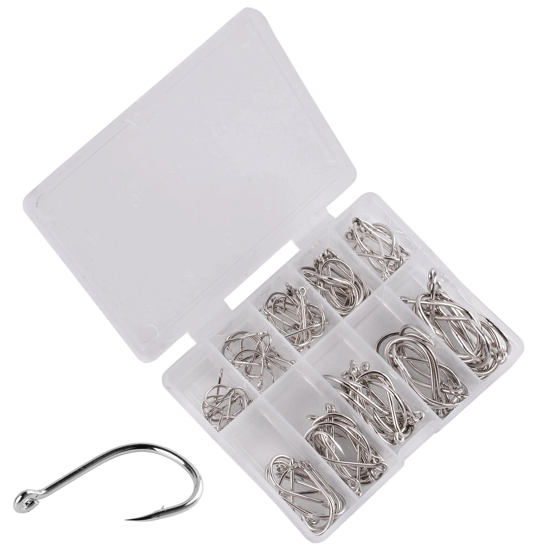 Conjunto De 100 Anzóis Feito De Aço Carbono