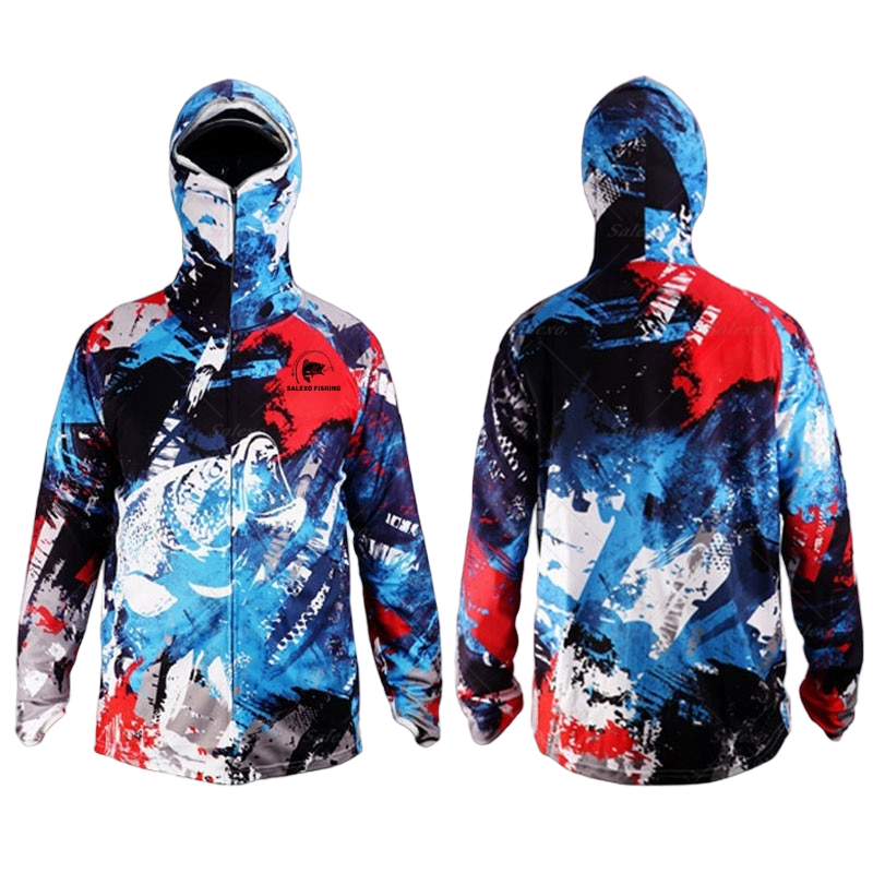 Camisa De Pesca Masculina Com Proteção de Rosto