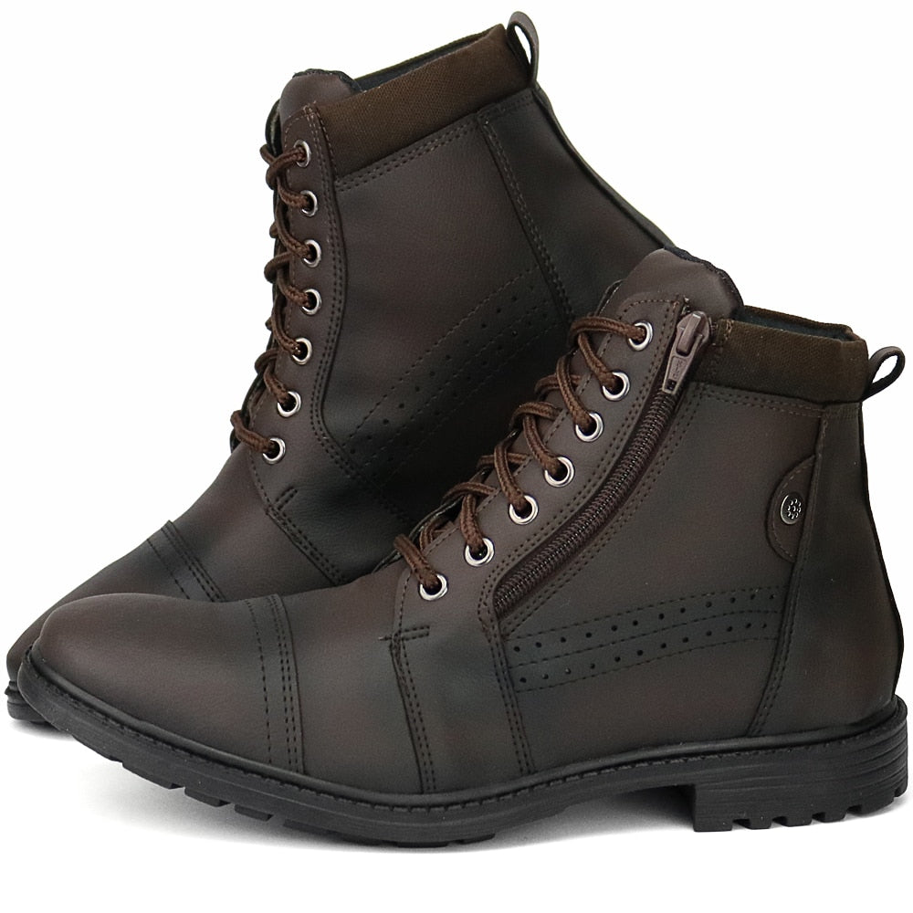 Bota Masculina Casual Cano Médio Café
