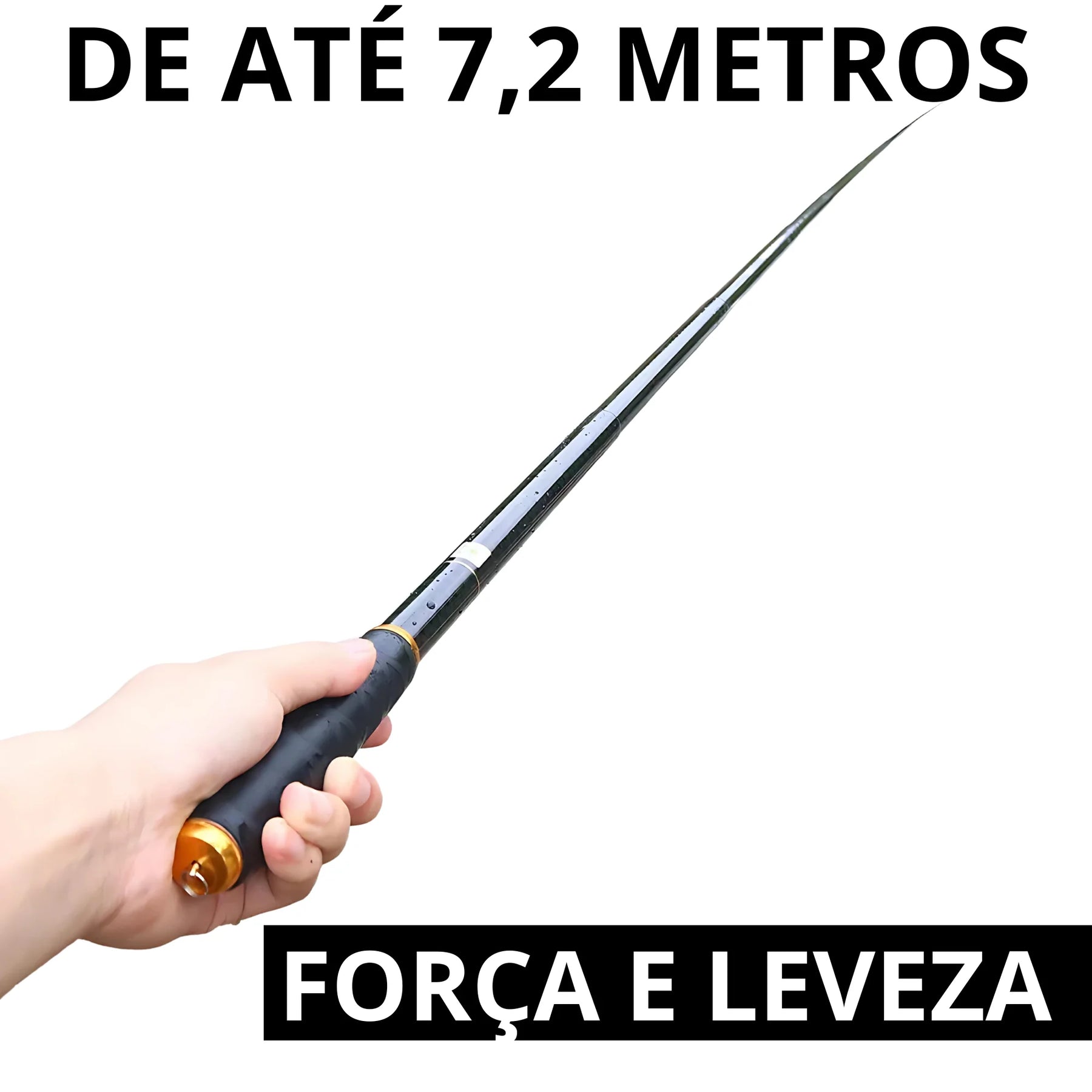 Vara de Pesca Telescópica de Carbono Ultra Leve e Resistente
