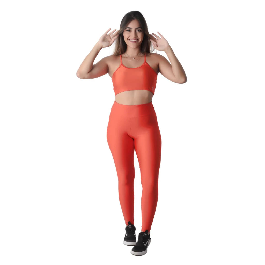 Conjunto Feminino Brilhoso Academia Fitness