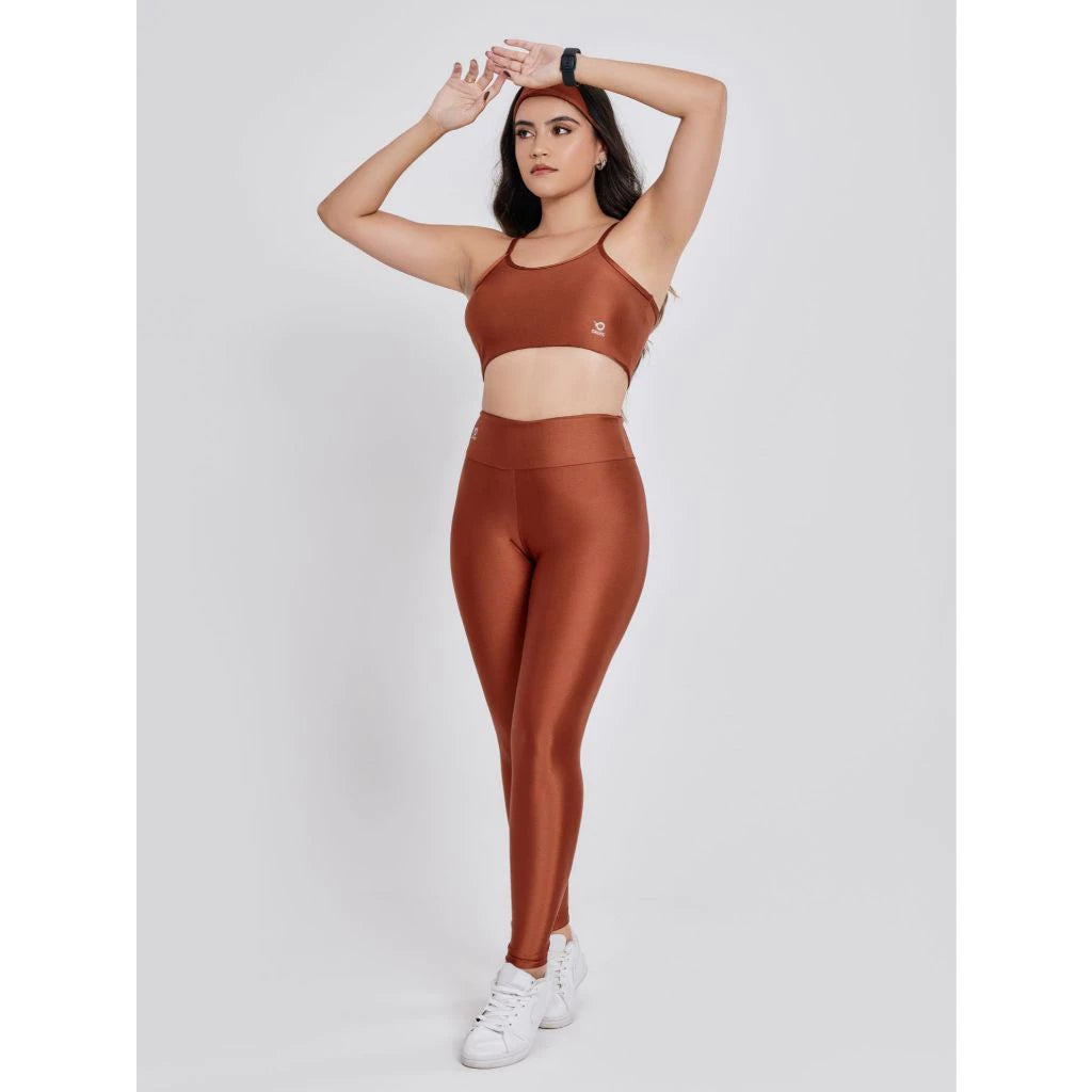 Conjunto Feminino Brilhoso Academia Fitness