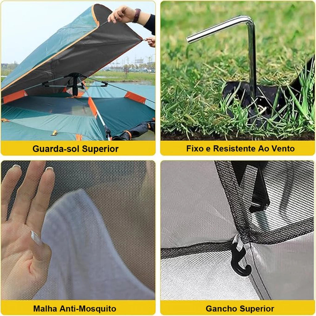 Barraca De Acampamento Automática 3/4 Pessoas