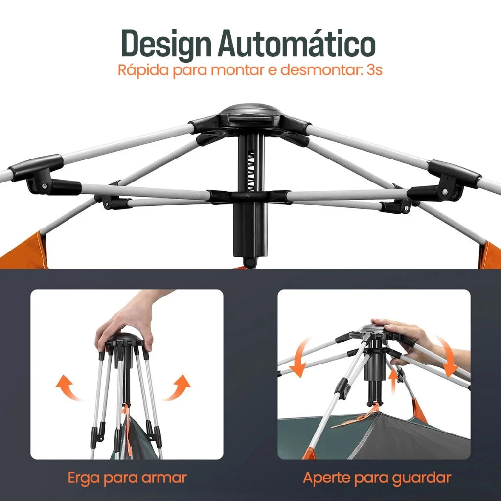 Barraca De Acampamento Automática 3/4 Pessoas