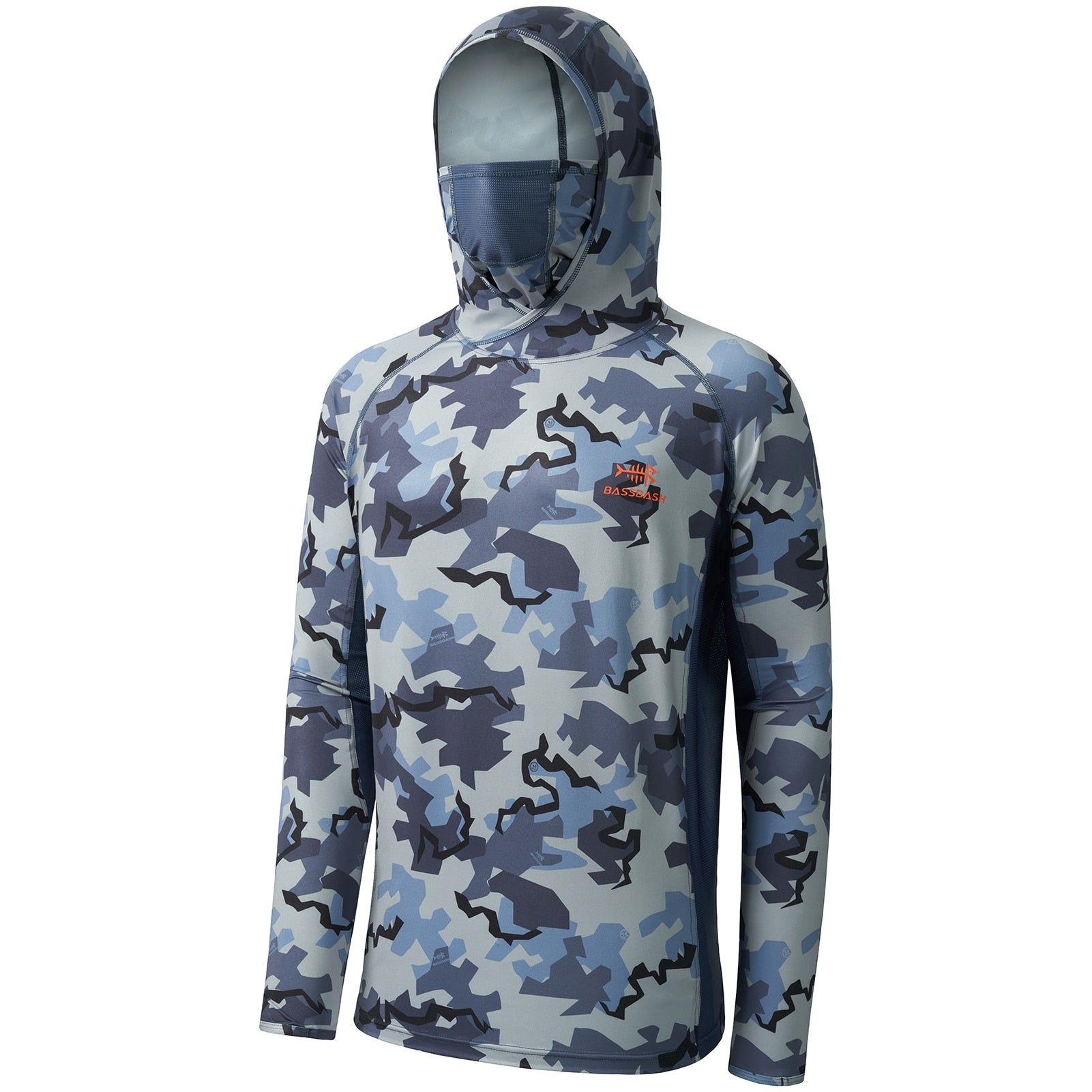 Camisa de Pesca Camo UV50+ com Capuz e Máscara