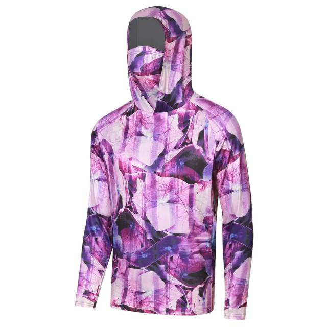 Camisa de Pesca Masculina com Capuz e Máscara