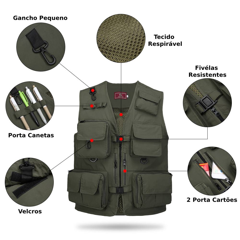 Colete Secagem Rápida com Design Respirável e Ajustável