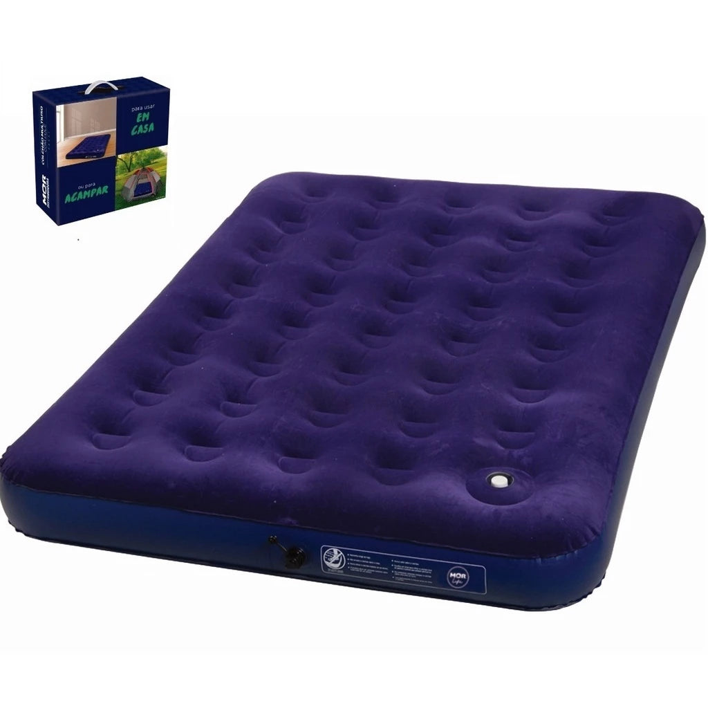 Colchão Inflável Casal Mor + Inflador Embutido + Kit Reparo