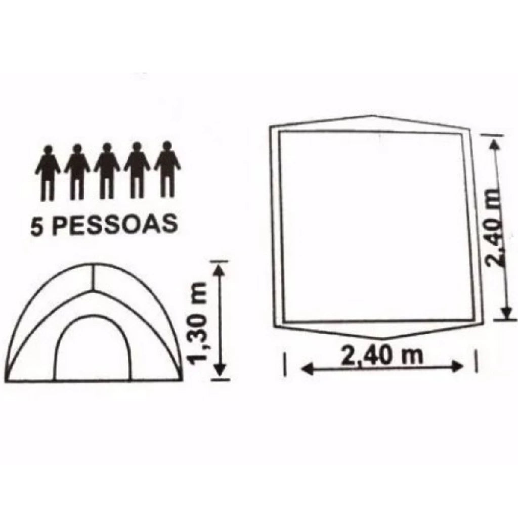 Barraca 5 Lugares Luna + Colchão Casal + Bomba De Pé Camping