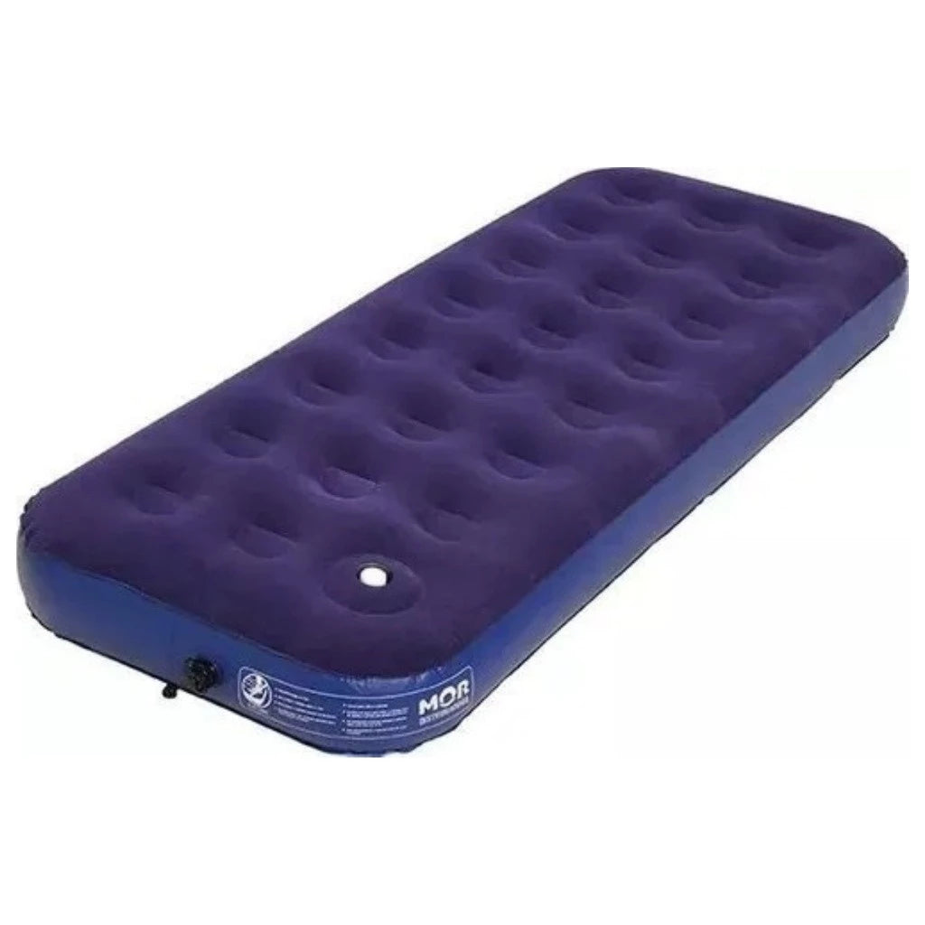 Colchão Inflável Solteiro Mor + Inflador Embutido + Kit Reparo