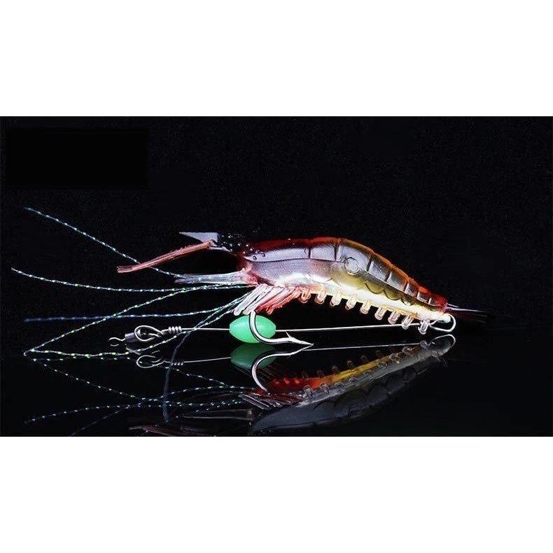 Kit 5 Iscas Artificiais Camarão Com Anzol