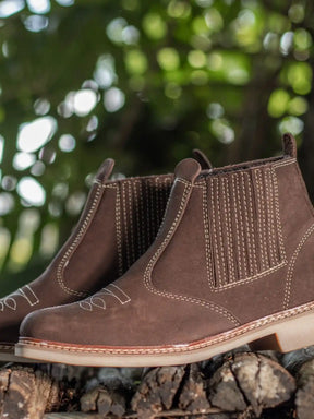Botina Masculina Fazenda em Couro Marrom
