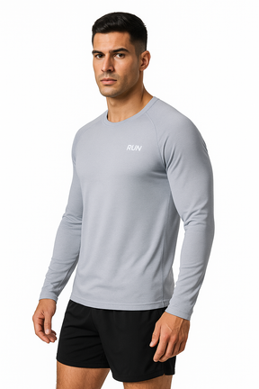 Camiseta Masculina Longa de Seda Gelo