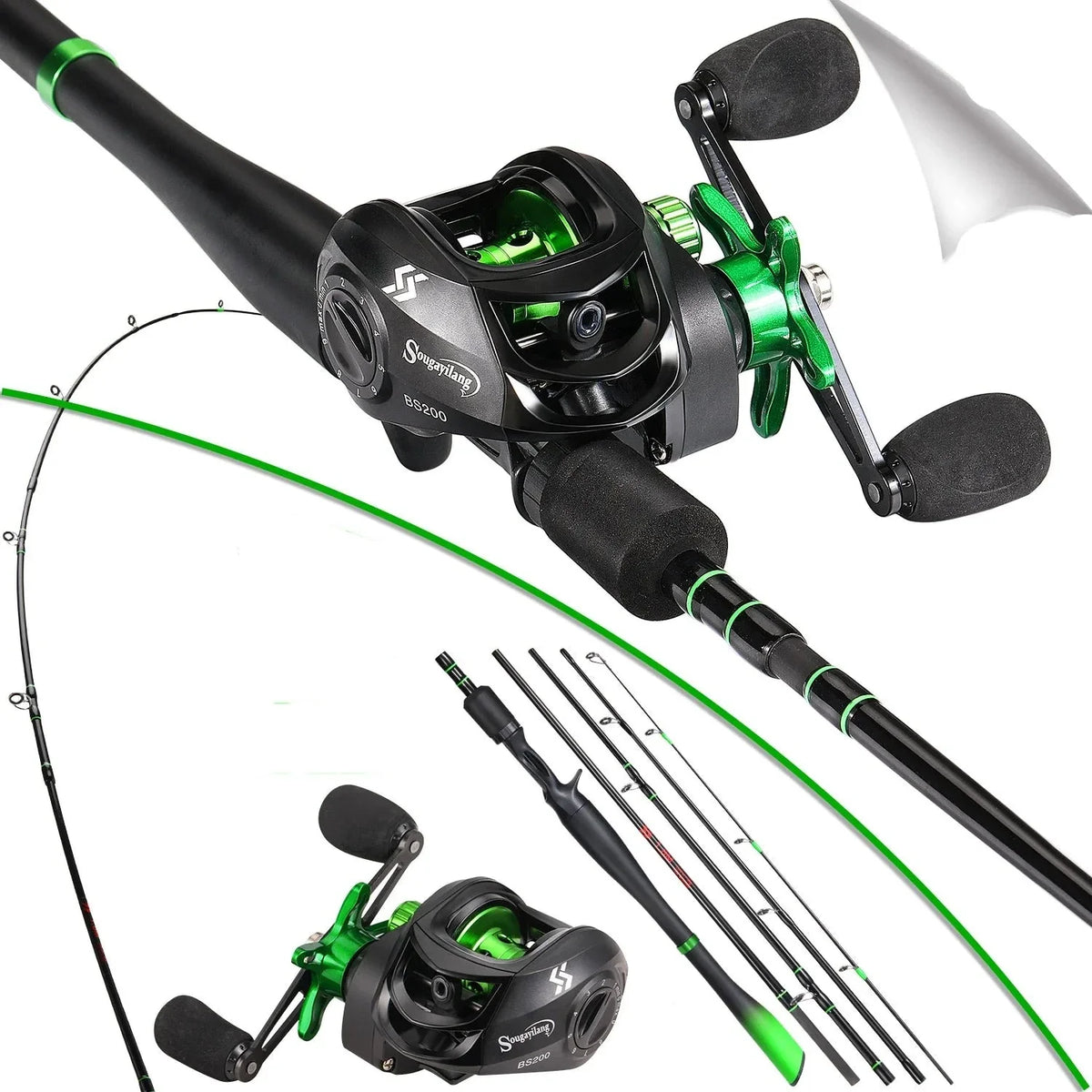 Kit Completo de Pesca – Vara de Fibra de Carbono, Carretilha 10kg e Iscas Artificiais