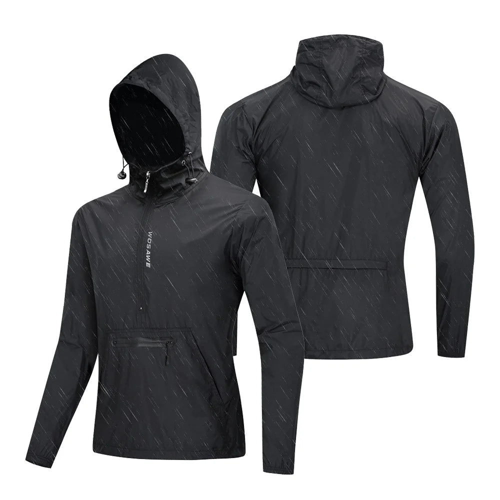 Jaqueta Masculina Corta-Vento com Capuz Ciclismo