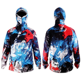 Camisa De Pesca Masculina Com Proteção de Rosto