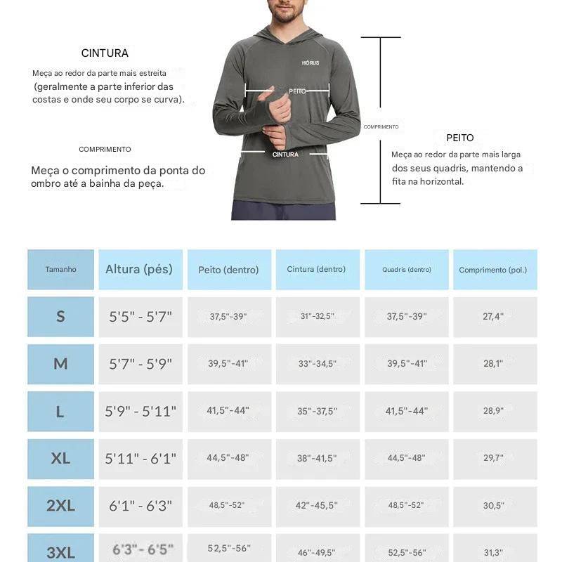 Camiseta Masculina com Capuz UPF 50+