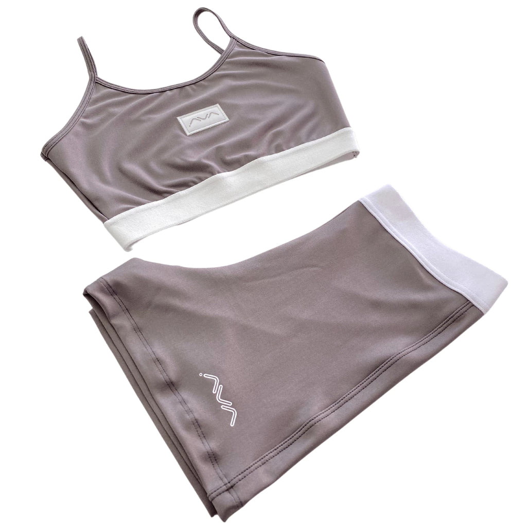 Conjunto Feminino Academia Suplex Top e Short Com Elástico