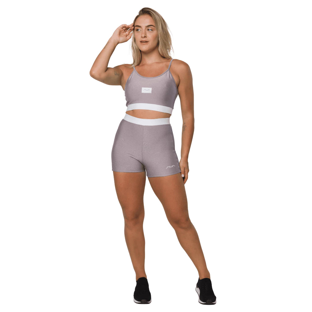 Conjunto Feminino Academia Suplex Top e Short Com Elástico