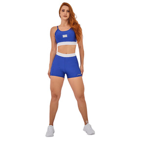 Conjunto Feminino Academia Suplex Top e Short Com Elástico