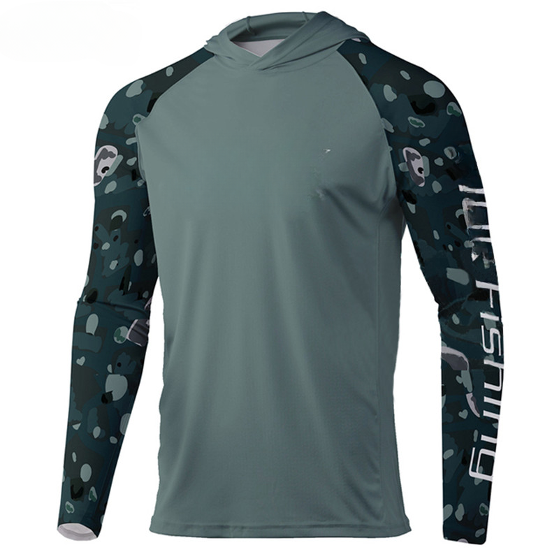 Camiseta de Pesca Masculina com Capuz