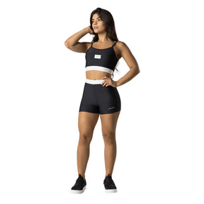 Conjunto Feminino Academia Suplex Top e Short Com Elástico