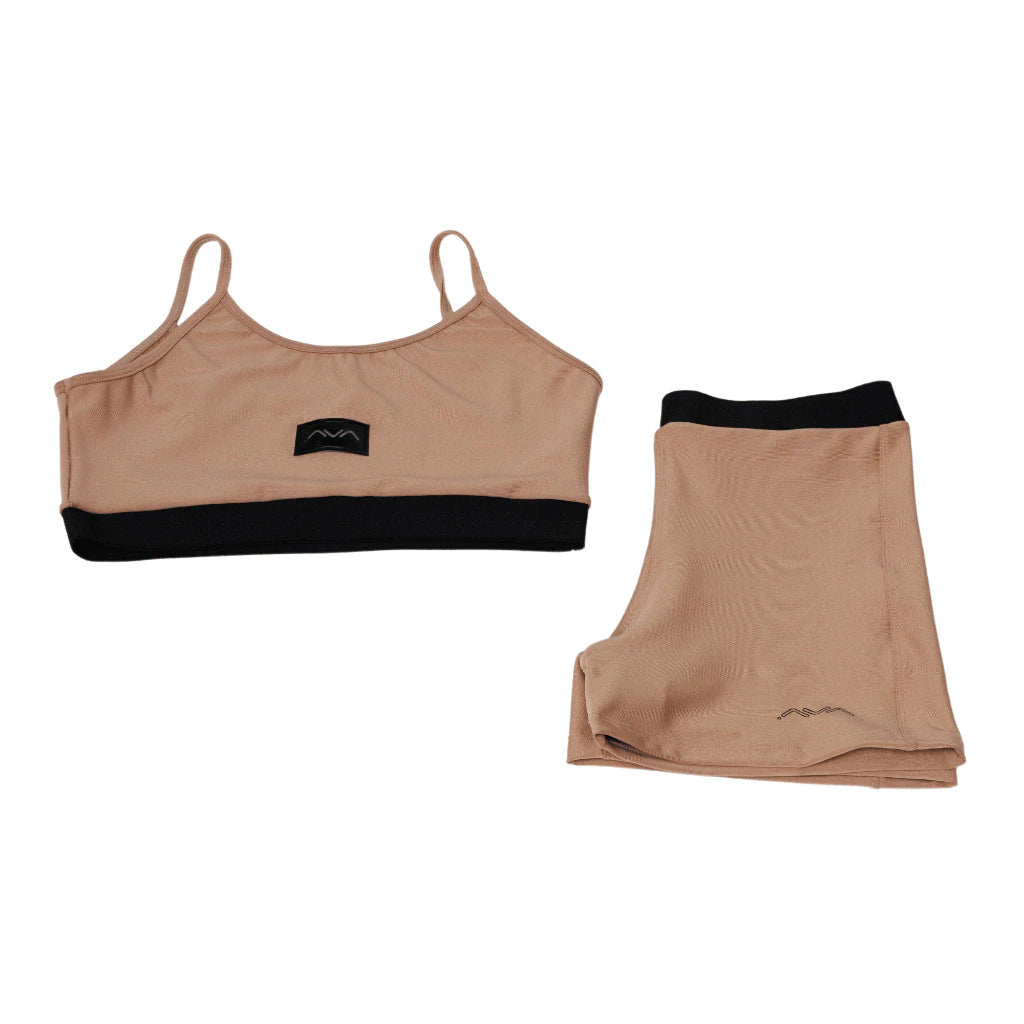 Conjunto Feminino Academia Suplex Top e Short Com Elástico